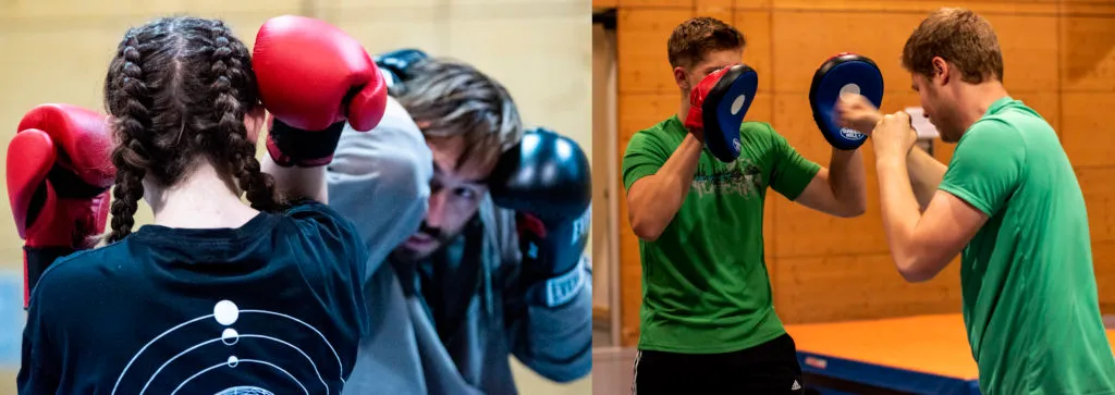 Trinity-Training: Partnerübungen mit Boxhandschuhen und Pratzen